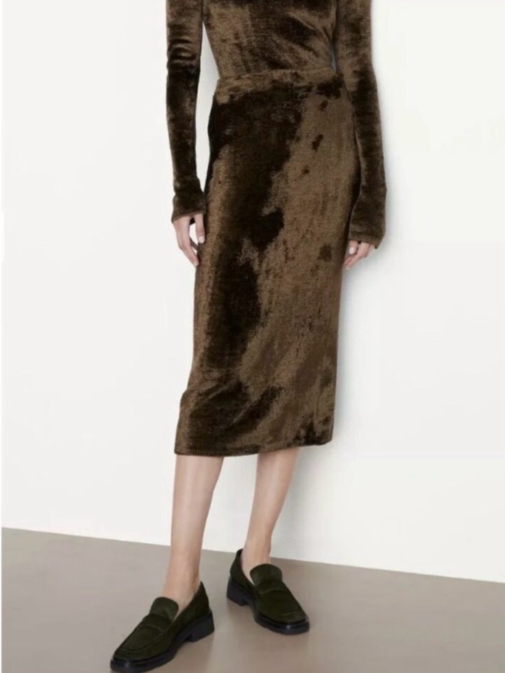 Vince Chenille Sweater & Skirt Set - Vine